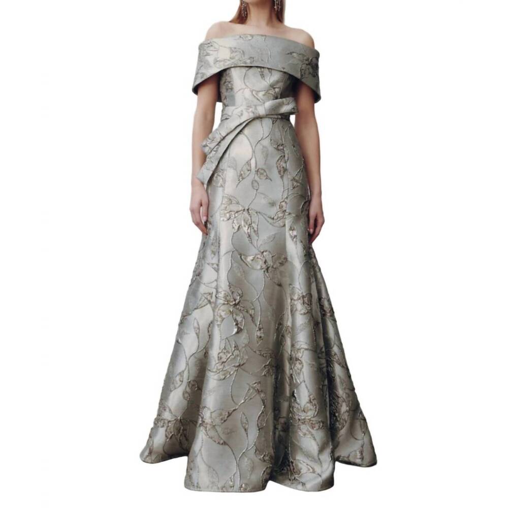 NEW FRASCARA off the shoulder dress in silver